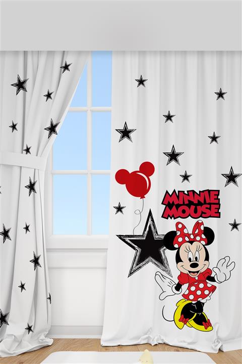 Homamia Fon Perde Çift Kanat Minnie Mose