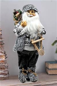 Binbirreyon Gri  Noel Baba Biblo Figür Büyük Boy 45 cm Me083-3 Yılbaşı Süsü