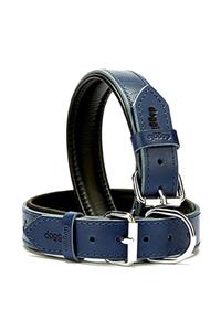 Doggie Yumuşak Firstclass Deri Boyun Tasması Royalblue 4x52-60 Cm