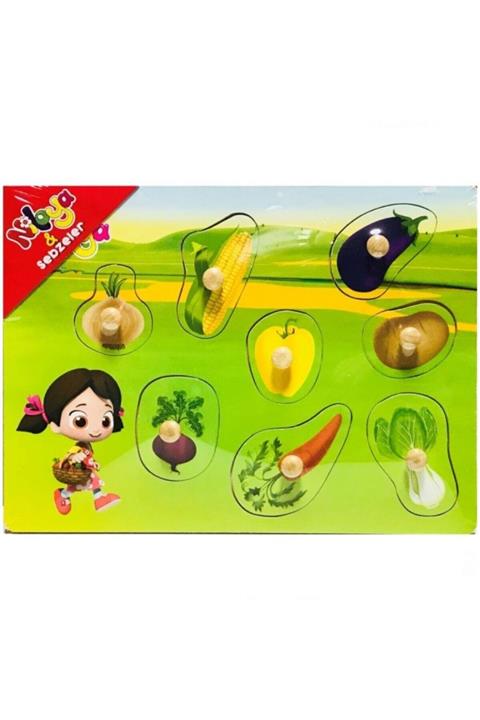Pal Oyuncak Niloya Eğitici Ahşap Sebzeler Puzzle Çocuk Bebek Puzzle Oyun Seti