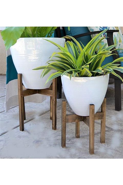 FebsWood Masif Ahşap Saksı Altı Saksılık