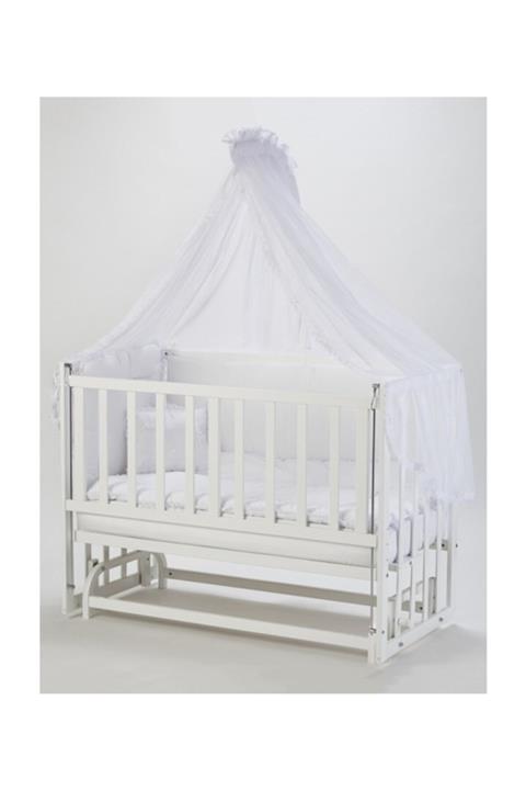 Baby Tech Extra Anne Yanı 60x120 Beyaz Lüx Beşik + Uyku Seti