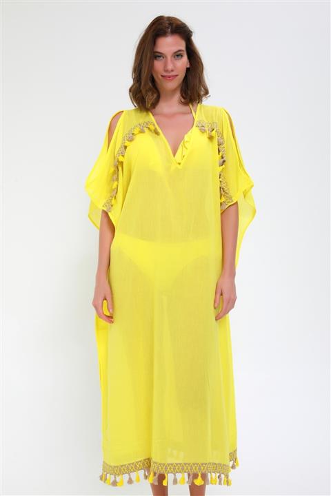 Malven Kadın  Sarı Plaj Elbisesi