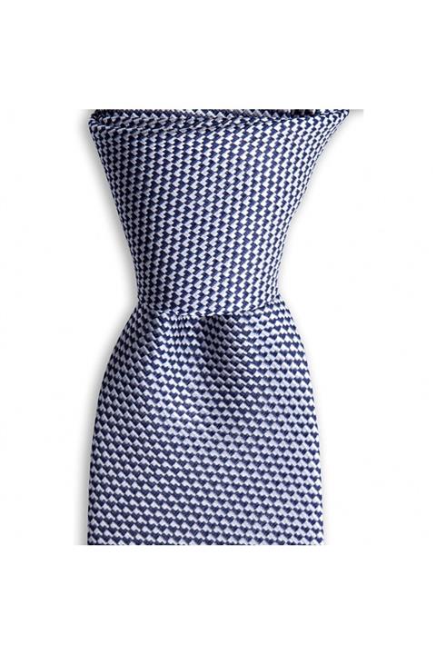 1001 Kravat Lacivert Desenli 7 Cm Genişliğinde Ipek Kravat