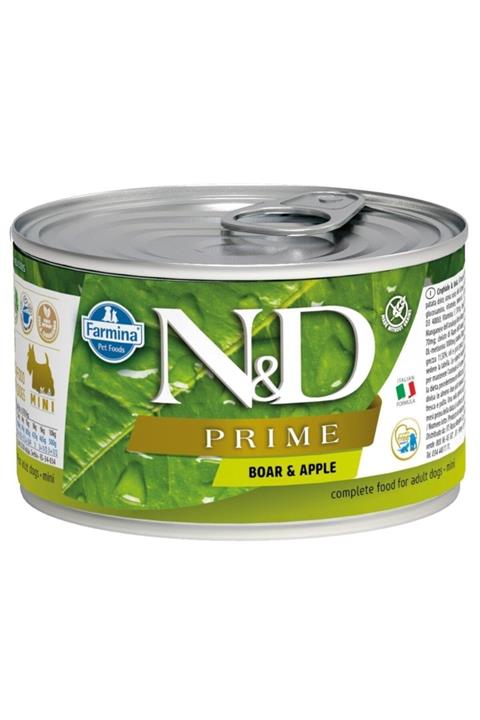 N&D Mini Prime Domuzlu Elmalı Köpek Konservesi 140 Gr