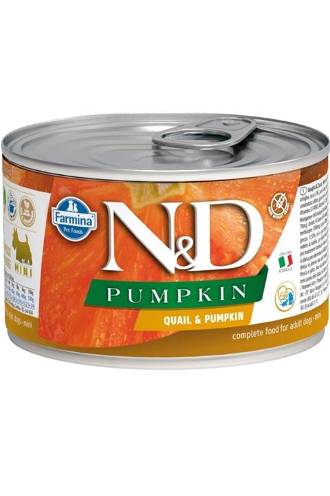 N&D Mini Balkabaklı Bıldırcın Etli Köpek Konservesi 140 gr