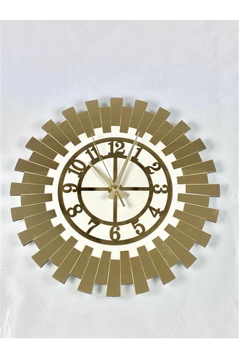 BEŞYILDIZ STORE Gold Aynalı Pleksi Ayçiçeği Model Dekoratif Duvar Saati40x40 cm