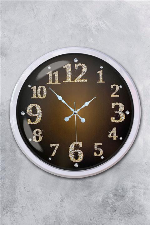 Platin Saat 52 Cm Beyaz Metal Klasik Duvar Saati