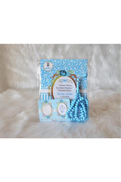 Mevlidhane Mavi Yasini Şerif 99luk Namaz Tesbihi Magnet Seti 10luk Set