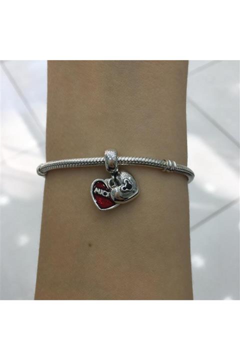 My Story Minnie Kalp  Uyumlu Sallantılı Gümüş Charm