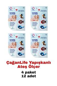 ÇağanLife 4 Adet Sticker Şeklinde Çocuk&bebek Yapışkanlı Ateş Ölçer