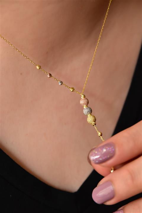 Papatya Silver 925 Ayar Gümüş 3 Renk Akışlı Sim Dorika Kolye