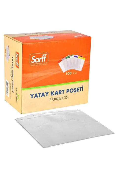 SARFF Yatay Yaka Kart Poşeti 100 Lü Paket Kırmızı 75mmx95mm