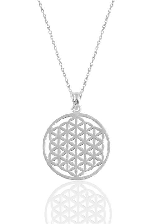 Söğütlü Silver Gümüş Rodyumlu  Yaşam Çiçeği Kolye