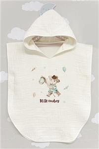 BabyLimon Little Cowboy 4 Kat Müslin Kapüşonlu Panço - For Baby Serisi
