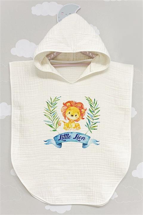 BabyLimon Lion Little 4 Kat Müslin Kapüşonlu Panço