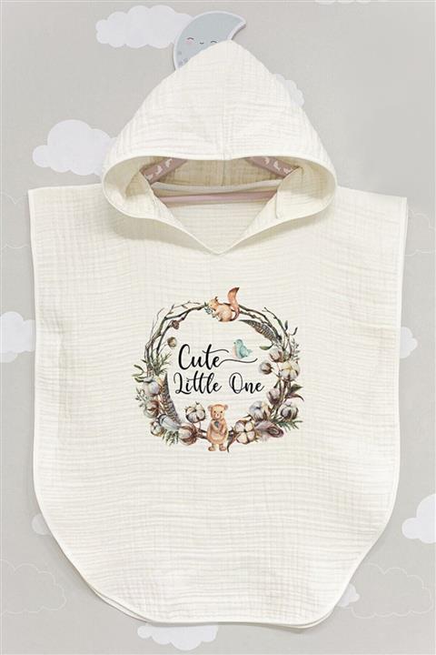 BabyLimon Cute Little One 4 Kat Müslin Kapüşonlu Panço