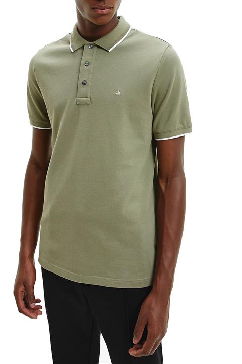 Calvin Klein Erkek Yeşil Pamuklu Slim Fit Polo T Shirt K10k107211 Mss