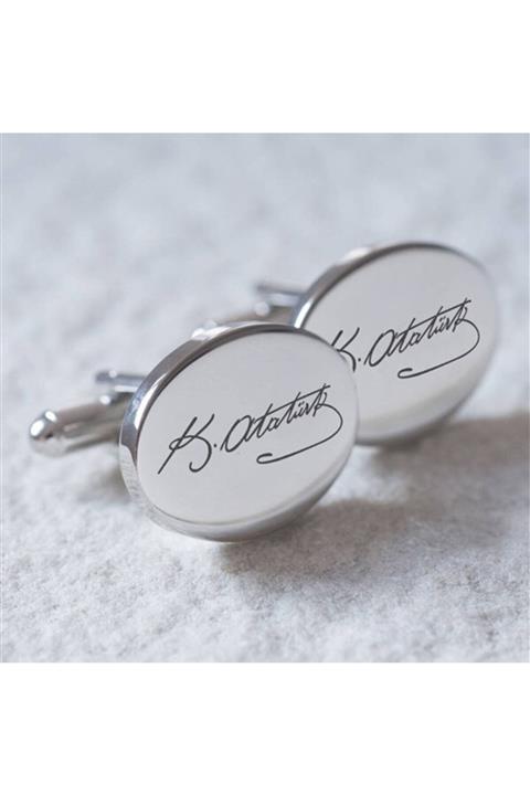 Hediye Paketim Atatürk Imzalı Kol Düğmesi