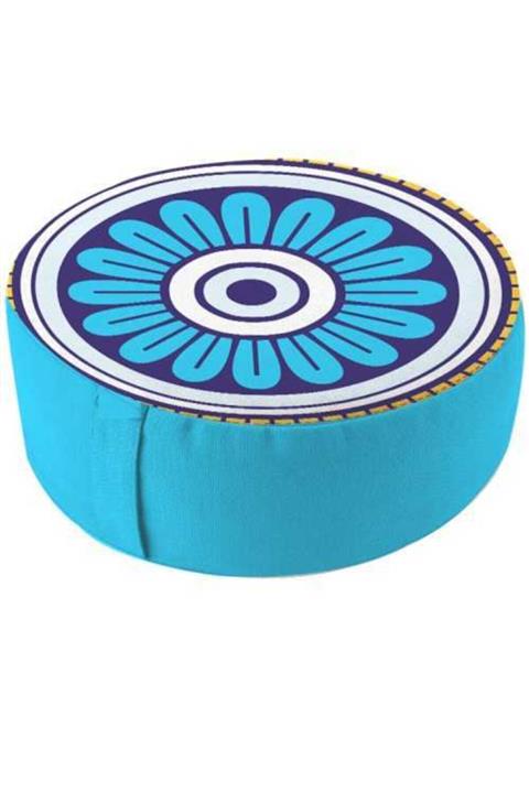 1Se2Ge HANDMADE Mavi Desenli Yoga Minderi