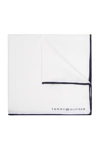 Tommy Hilfiger Erkek Beyaz Kravat Silk Solid Pocket Square TT0TT03946