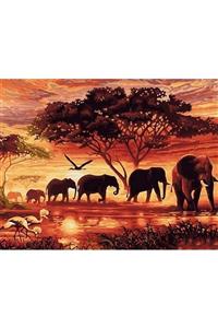 Hobigun Elmas Mozaik Tablo Diamond Painting 30x40 - Afrikada Filler