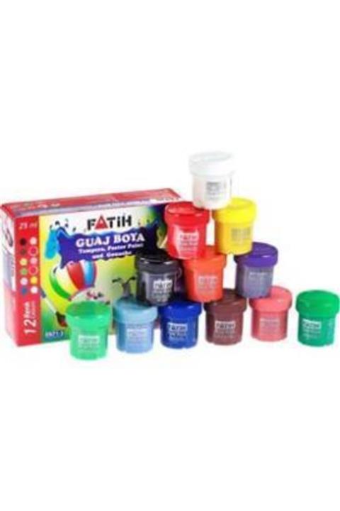 Fatih Guaj Boya Karton Kutu Şişe 25 Ml 12 Renk 50420