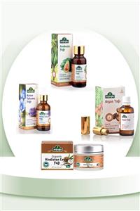 Arifoğlu Kuru Saç Seti: Argan Y. 50ml Hindistan Cevizi Y. 50ml Avokado Y. 20ml Keten Tohumu Y. 50ml