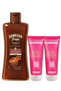 Urban Care Intense Keratin Şampuan Ve Saç Kremi, Hawaiin Tropic Tropical Tanning Oil Bronzlaştırıcı Yağ Seti