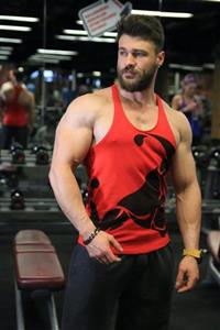 TOROFİT Erkek Kırmızı Fitness Gym Stringer Sporcu Atleti