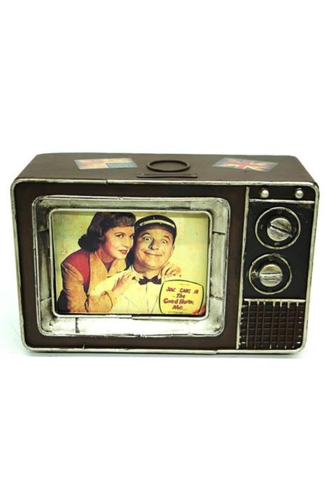 cycyexpress Dekoratif Metal Televizyon Kumbara Vintage Hediyelik