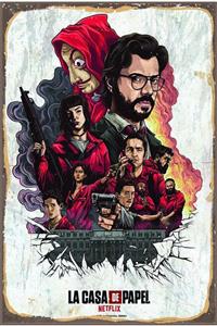 Marple's La Casa De Papel Vintage Rustik Ahşap Poster 3