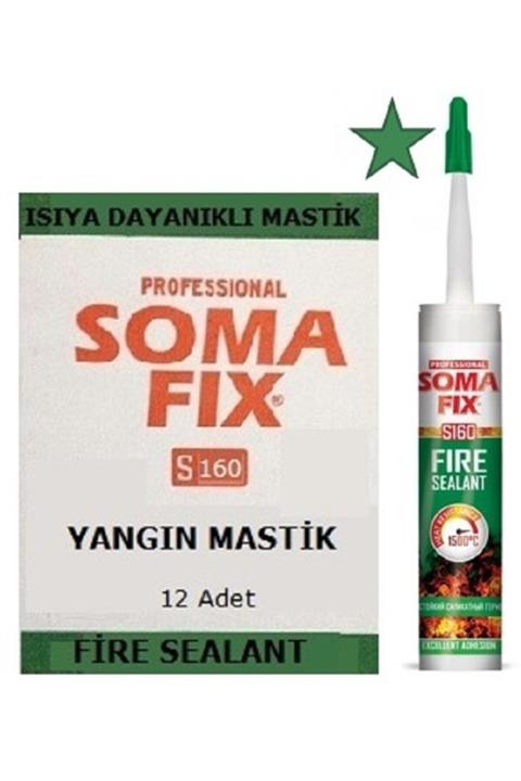 Somafix 12 Adet 310 Ml Siyah Yangına Dayanıklı 1500 'c Isı Mastiği