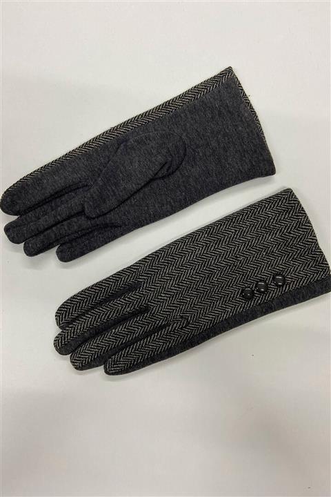 Deafox Siyah Dokunmatik Ekoseli Eldiven