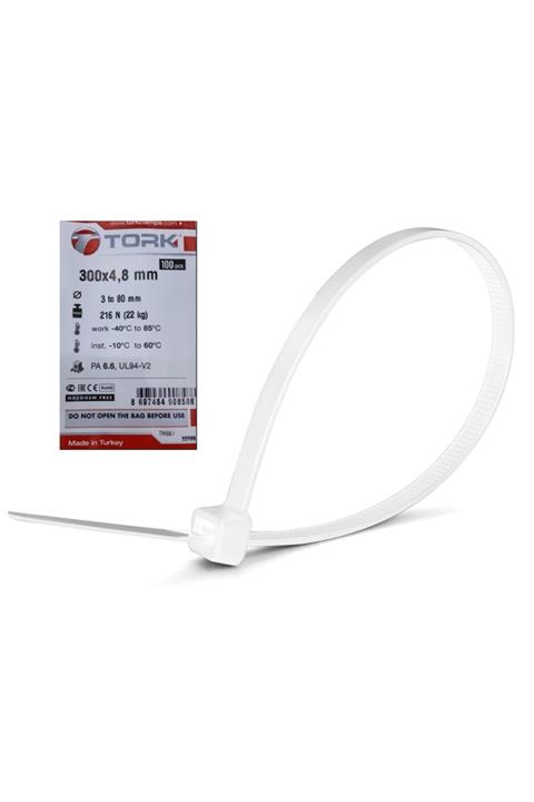 TORK Plastik Kelepçe Kablo Bağı 100'lü 300x4.8 mm Beyaz
