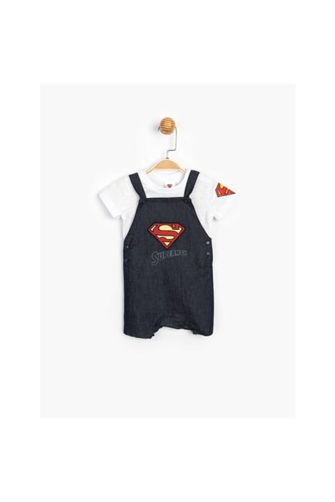 Superman Erkek Çocuk Lacivert Salopet Takım Bsm15555