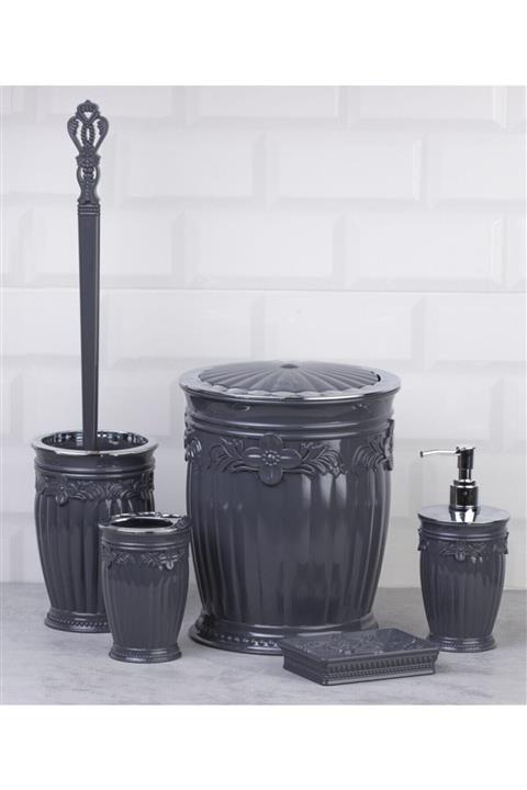 Okyanus Home Antrasit Kromlu Sultan Serisi 5'li Banyo Seti