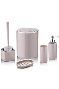 Lilya Home Pembe Banyo Takımı 5 Parça