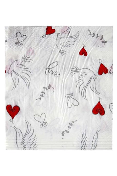 whiteavm Peçete Kalpli Ve Kuşlu 33x33 Pk:20