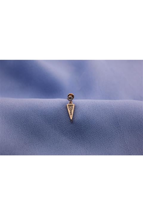 Üzüm Hoşafı Rose Renk Taşlı Üçgen Cerrahi Çelik Tragus/helix Küpe Piercing