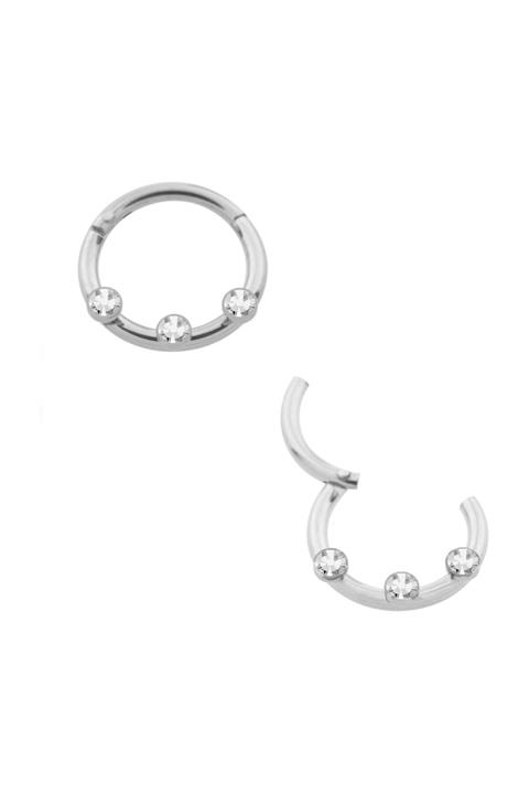 Cadının Dükkanı Çelik Taşlı Halka Tragus-helix-kıkırdak-burun Piercing (çap:10 mm)