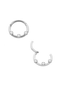 Cadının Dükkanı Çelik Taşlı Halka Tragus-helix-kıkırdak-burun Piercing (çap:10 mm)