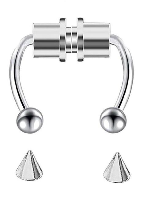 Jaida Moda Unisex Çelik Deliksiz Fake Mıknatıslı Piercing