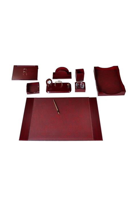 Güner Ofis Ahşap Karizma Sümen Takımı Bordo 9 Parça