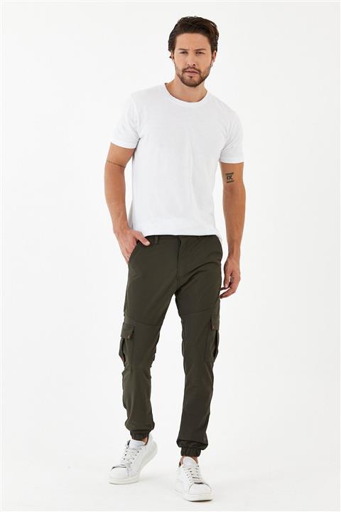 friendyol Erkek Microfiber Likralı Paraşüt Kumaş Dar Kesim Paça Lastikli Kargo Jogger Pantolon
