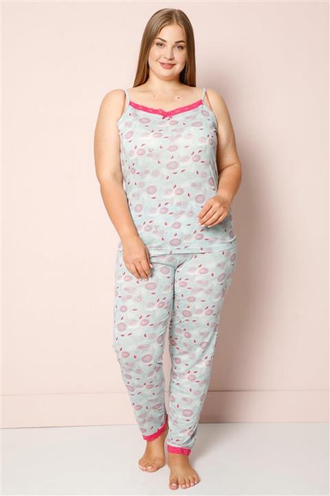 Pijamaevi Martı Ip Askılı Örme Büyük Beden Battal Pijama Takımı