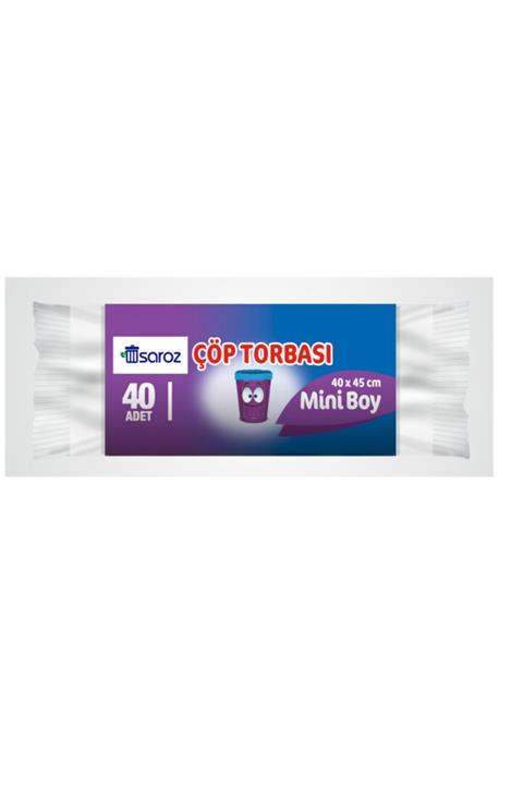Mintax Saroz Çöp Torbası Mini Boy 40*45 Cm 40 Lı