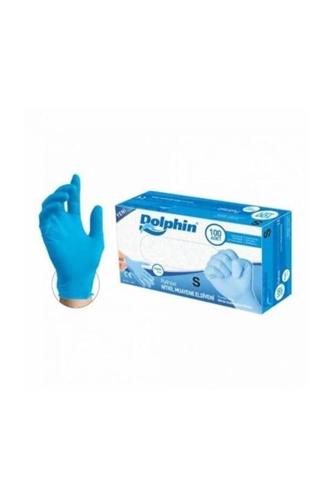 Dolphin Mavi Pudrasız Nitril Eldiven 100 Lü Paket (s)