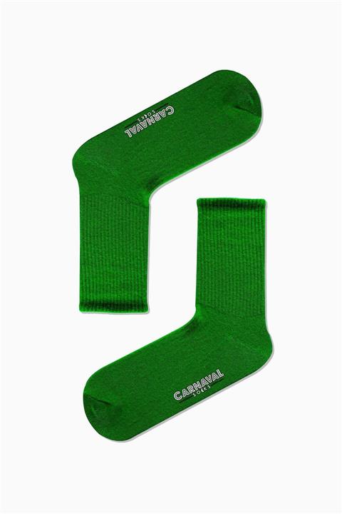 CARNAVAL SOCKS Düz Yeşil Desensiz Renkli Spor Çorap