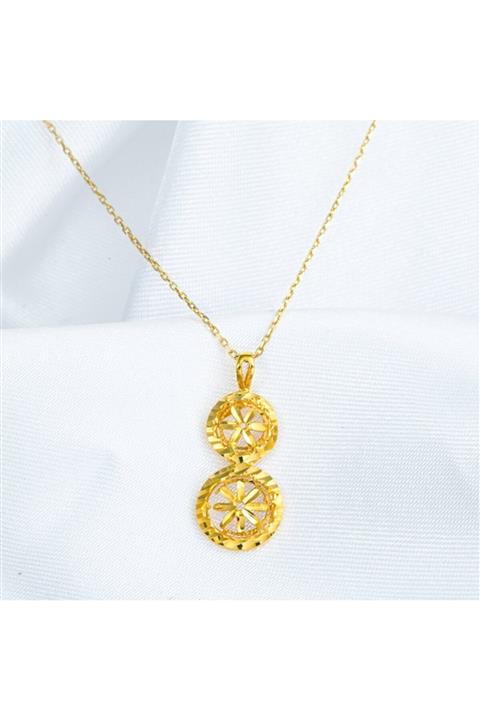 Label Kadın Çiçek 22 Ayar Taşsız Altın Kolye
